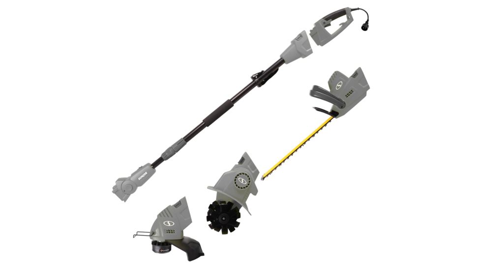 Sun Joe Electric Lawn Care System w/Grass, Pole Hedge Trimmer, and Garden Tiller, Gray GTS4000E-GRY