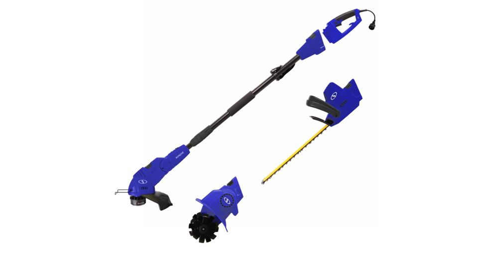 Sun Joe Electric Lawn Care System w/Grass, Pole Hedge Trimmer, and Garden Tiller, Blue GTS4000E-SJB