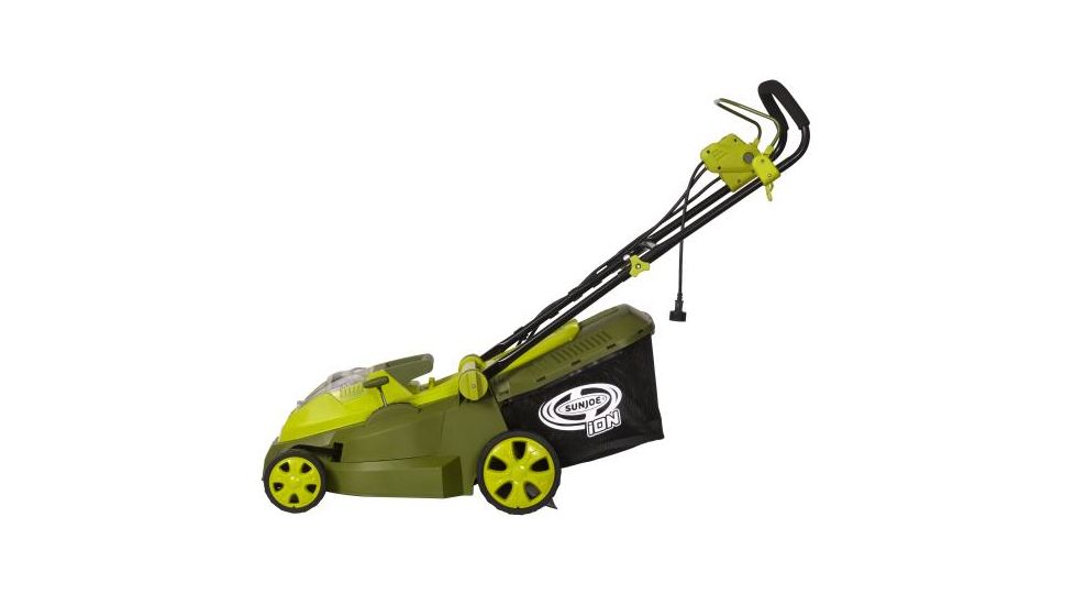 Sun Joe iON 40-Volt Hybrid Cordless / Electric 16-Inch Lawn Mower, Green ION16LM-HYB
