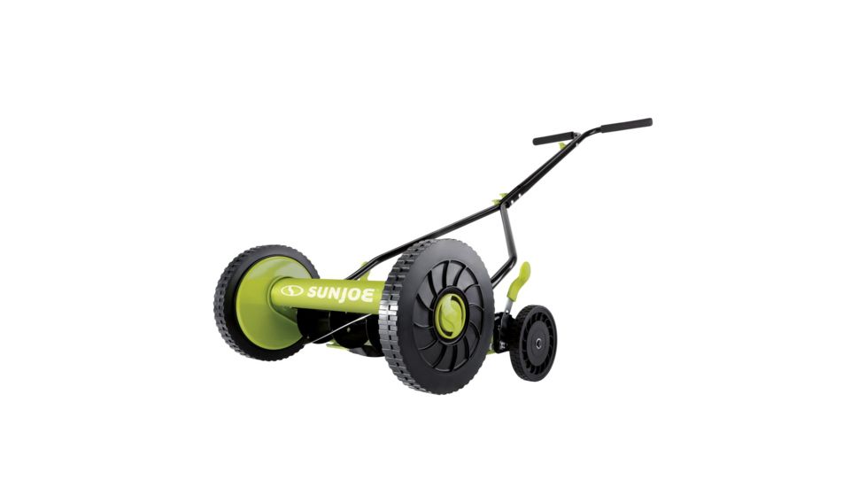 Sun Joe Manual Reel Mower, 14 inch, Quad Wheel, 9-Positions, Green MJ503M