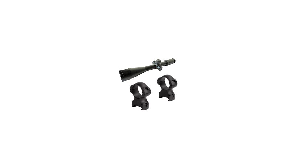 Sun Optics 8-32x50 Varmint Seeker Rifle Scope, Fine Crosshair w/ Dot Reticle KS-AP83250 w/ 30mm Medium Height Steel Rings SM314