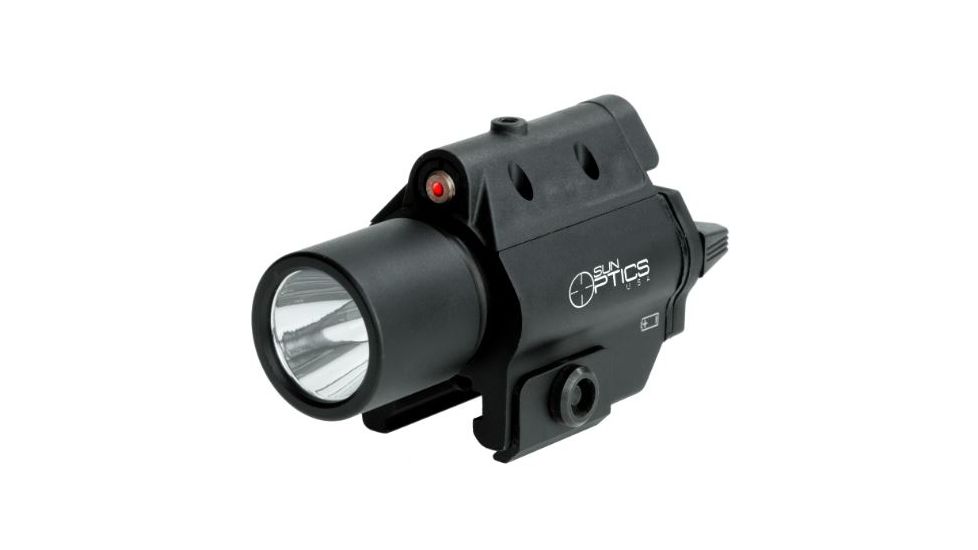 Sun Optics Compact Laser/Light, CR123A, White/Red Beam, Black, CLF-CLSR