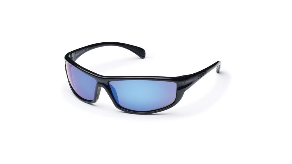 Suncloud King Sunglasses, Black Frame, Blue Mirror Polarized Polycarbonate Lens S-KNPPUMBK