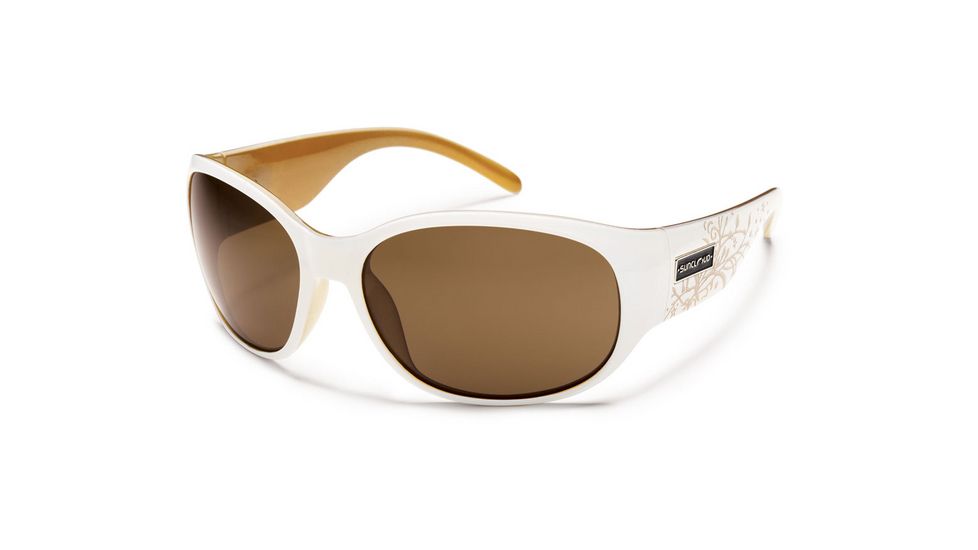 Suncloud Polarized Optics Carousel (New) Sunglasses - White Backpaint Laser Frame, Brown Polarized Polycarbonate Lenses S-CAPPBRWT