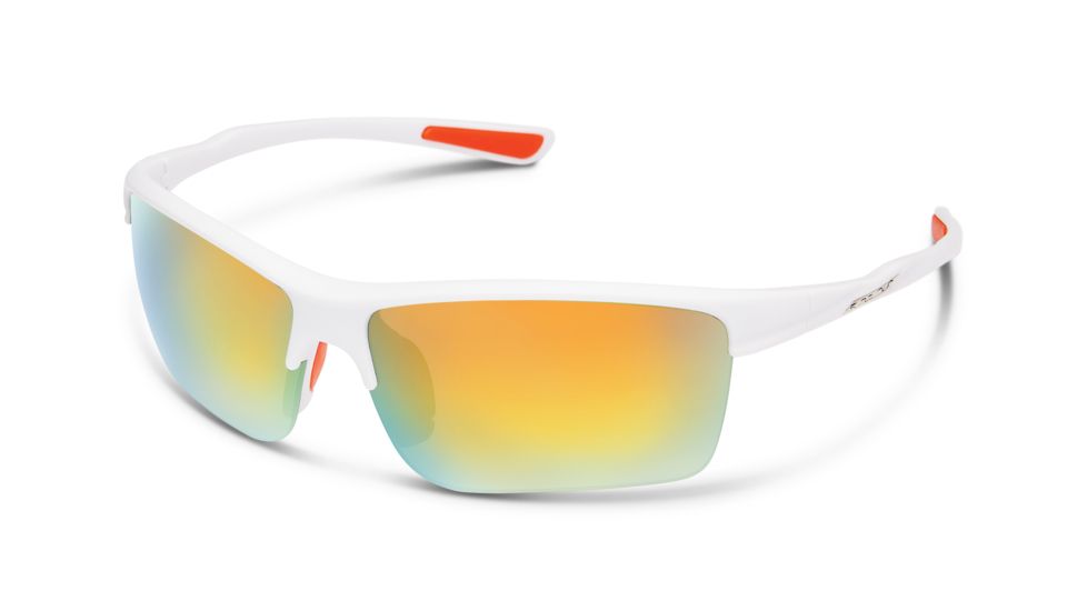 Suncloud Polarized Optics Sable Sunglasses, White Frame/Orange Mirror Lens, S-SBLPPOMMW