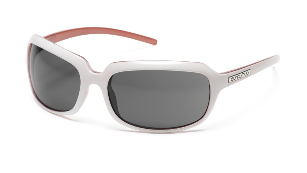 SunCloud Poppy Sunglasses with White Backpaint Frames, Gray Lenses