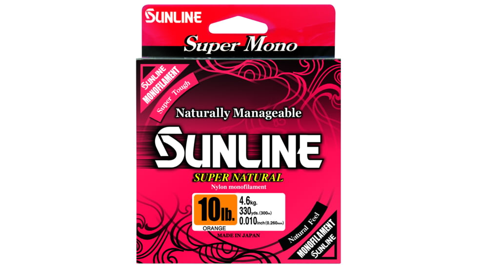 Sunline Super Natural Nylon Mono, Orange 10lb 330yd, 63758732