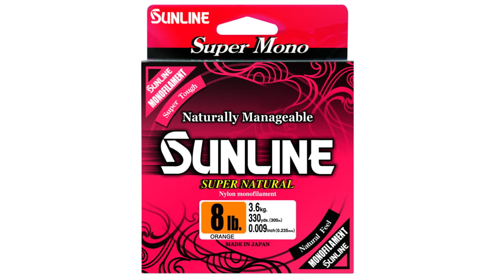 Sunline Super Natural Nylon Mono, Orange 8lb 330yd, 63758730