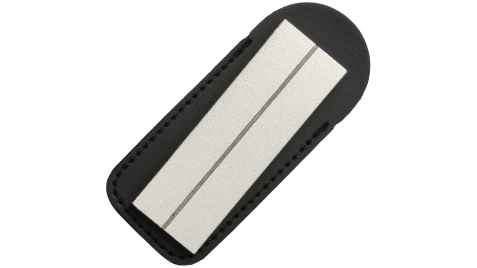 Super Diamond Sharpener 400 Grit, 3in X 1in, 400 Grit Diamond Stone, Black Leather Sleeve, BO-2