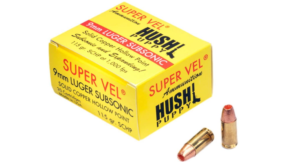 Super Vel Ammunition 1000 9mm Luger 115 grain Solid Copper Hollow Point Brass Cased Pistol Ammo, 20 Rounds, 911520H