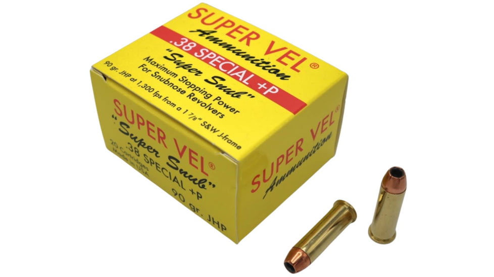 Super Vel Ammunition 38 Special 90 grain Jacketed Hollow Point Brass Cased Pistol Ammo, 20 Rounds, 389020