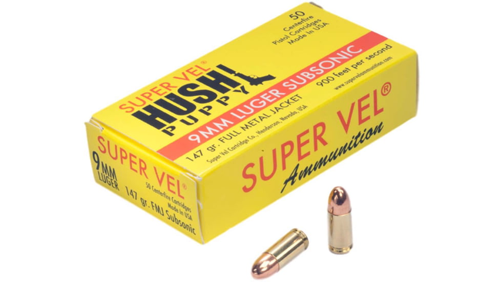 Super Vel Ammunition 9mm Luger 147 grain Full Metal Jacket Brass Cased Pistol Ammo, 50 Rounds, 914750HN