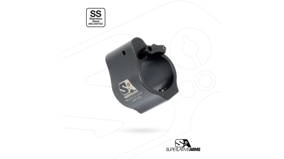 Superlative Arms Adjustable Gas Block DI Builders Kit, .750in Solid, Set Screw, Melonite, QPQ, DI Gas Block, Rifle Length, Melonite Gas Tube, Right Hand, Full Auto, Dark DLC Carrier, Black, SABO-DI-RFD-RM750SM