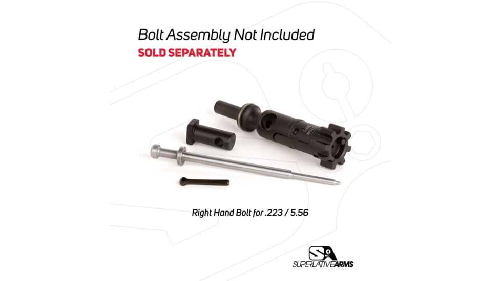 Superlative Arms AR-15 .625in Solid Adjustable Piston System, Solid, Set Screw, Melonite, QPQ, Piston Gas Block, Carbine Length Op Rod, Right Hand, Full Auto, Dark DLC Carrier, Black, SABO-PS-RFD-C625SM