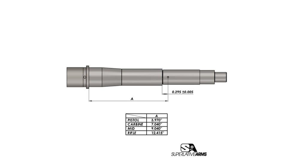 Superlative Arms AR-15 .750in Clamp On Adjustable Piston System, Clamp On, Melonite, QPQ, Piston Gas Block, Pistol Length Op Rod, Left Hand, Full Auto, Dark DLC Carrier, Black, SABO-PS-LFD-P750CM