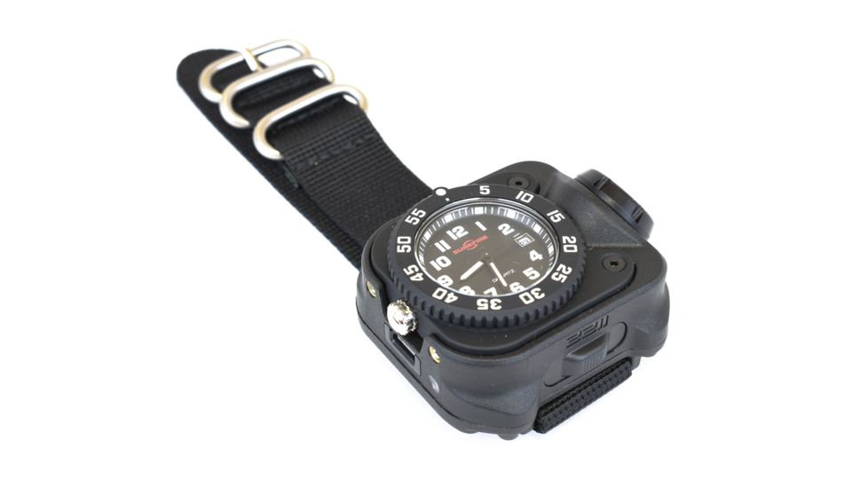 SureFire 2211 Wristlight With Surefire Watch Movement, Rechargeable Li-Ion, 15/60/300 Lumens, Black, 2211-B-BK-SF