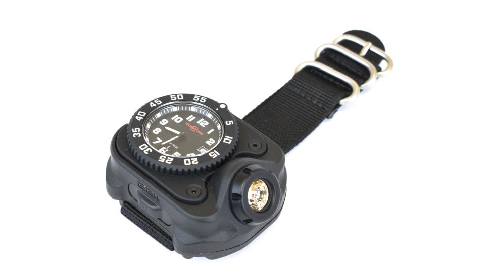 SureFire 2211 Wristlight With Surefire Watch Movement, Rechargeable Li-Ion, 15/60/300 Lumens, Black, 2211-B-BK-SF