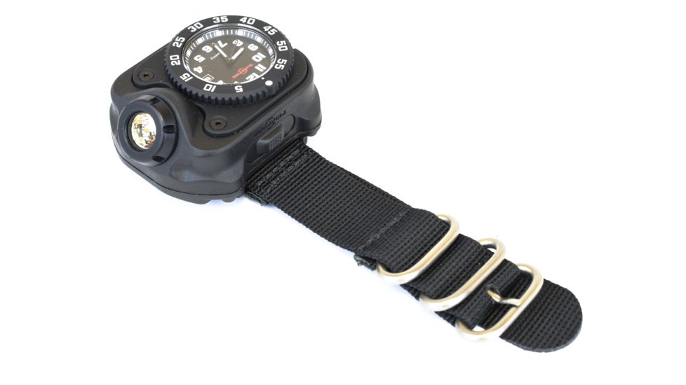 SureFire 2211 Wristlight With Surefire Watch Movement, Rechargeable Li-Ion, 15/60/300 Lumens, Black, 2211-B-BK-SF