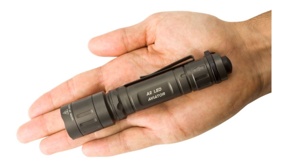 Surefire Aviator 2L Flashlight, Olive Drab, Dual Output, Red LED A2L-HA-RD