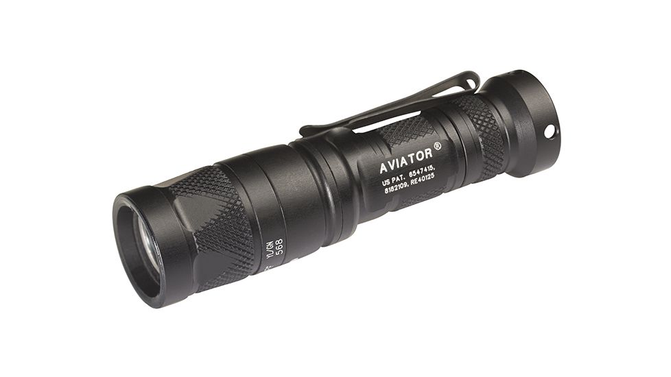 SureFire Aviator, 3 Volt, Dual Output 5/250 Lu White Light, 3/39 Lumens, 568 Mw Yellow/Green Light, Alum Black Type III Ano, Z68 Clickie Switch, Black AVIATOR-YG
