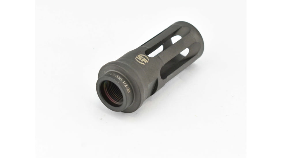 SureFire Closed Tine Flash Hider For M4/M16/Ar Variants, Serves As Suppressor Adapter For Socom 5.56 Suppressors, Black, SFCT-556-1/2-28