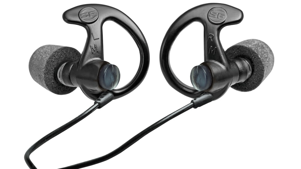 SureFire EP10 Sonic Defenders Ultra Max Full-Block Foam-Tipped Earplugs - 1 Pair, Black, Large EP10-BK-LPR