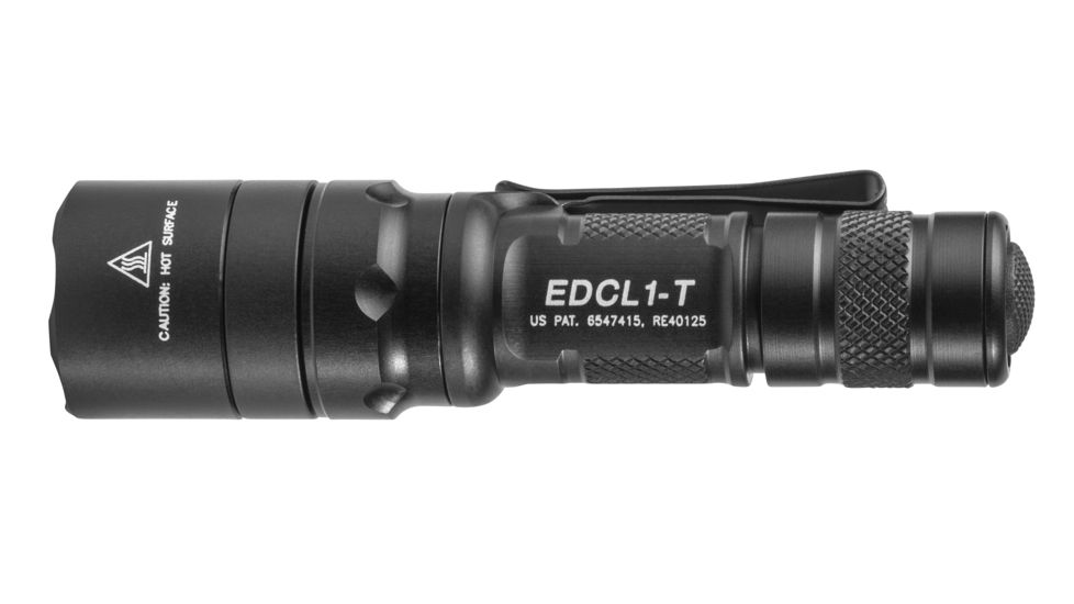 SureFire Every Day Carry LED Tactical Flashlight, CR123A, White Beam, Black, EDCL1-T