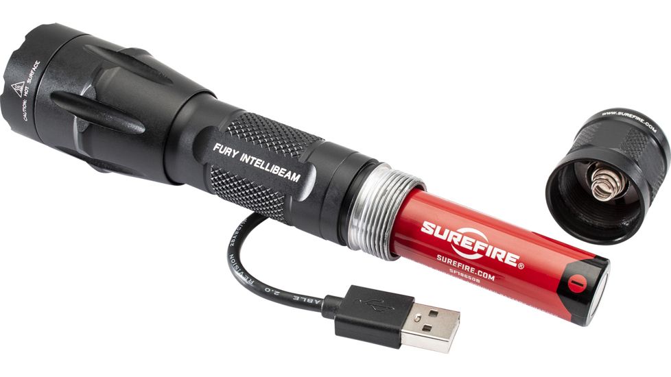 SureFire Fury Fuel LED Flashlight, 15-1,100 Lumens, Black, FURY-IB-DF