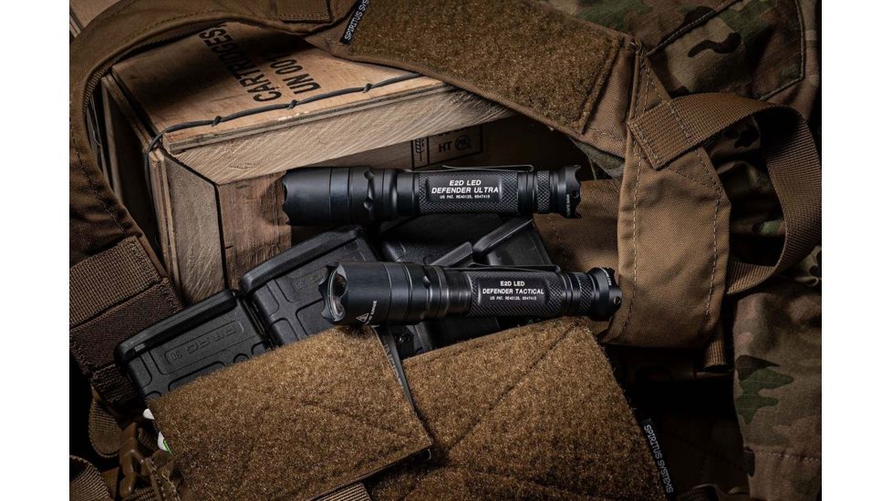 SureFire LED Flashlight, E2D Defender Tactical, Single Output, 1000 Lumens, Black E2DLU-T