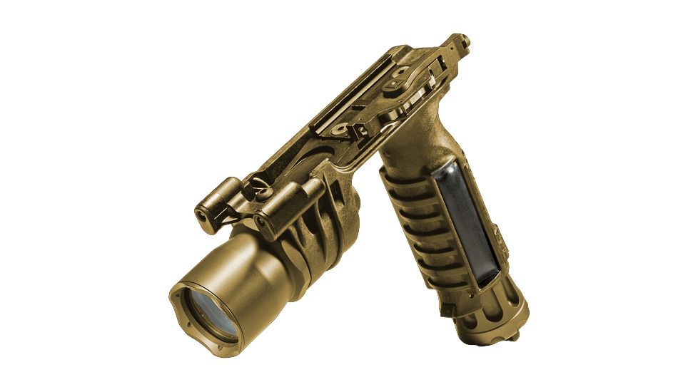 SureFire Millennium Vertical Foregrip WeaponLight, White Navigation LED, Tan Body, ARMS Lever