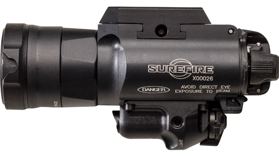 SureFire MasterFire Ultra-High-Output White LED + Green Laser WeaponLight, 1000 Lumens, 505 Nm Green Laser, Z-Xbc Push/Toggle SwitchSwitch, Black, X400UH-A-GN
