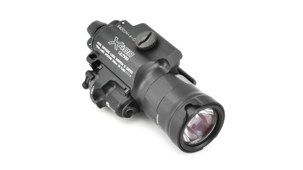 SureFire MasterFire Ultra-High-Output White LED + Green Laser WeaponLight, 1000 Lumens, 505 Nm Green Laser, Z-Xbc Push/Toggle SwitchSwitch, Black, X400UH-A-GN