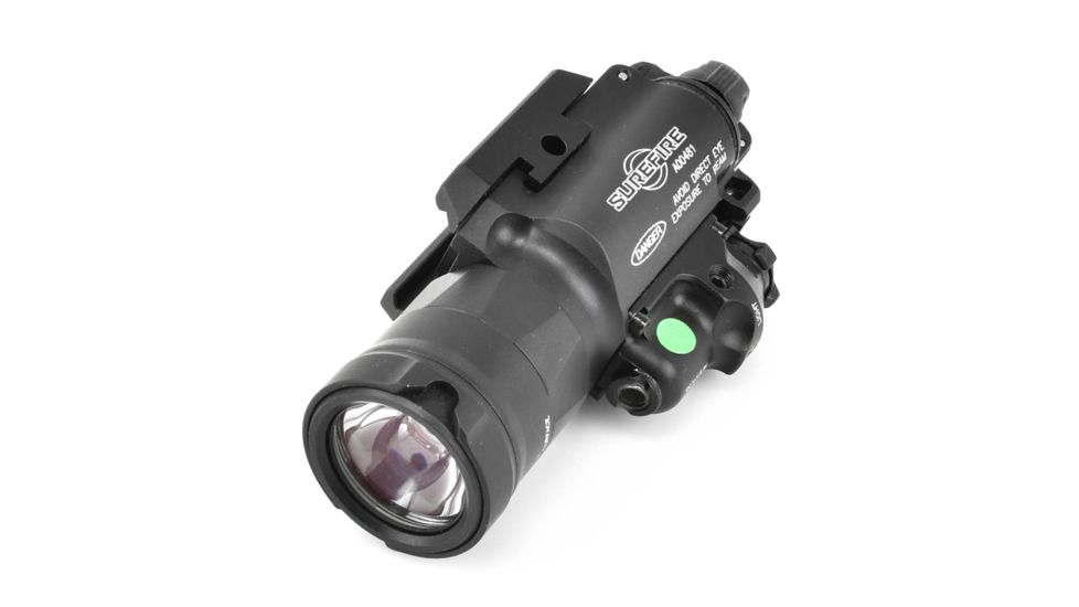SureFire MasterFire Ultra High Output 1000 Lumens White LED, Green Laser Weapon Light, Black, X400UH-A-GN