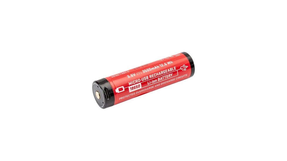 SureFire Micro USB Lithium Ion Protected 18650 Battery, 2.6Ah, Black SF18650B