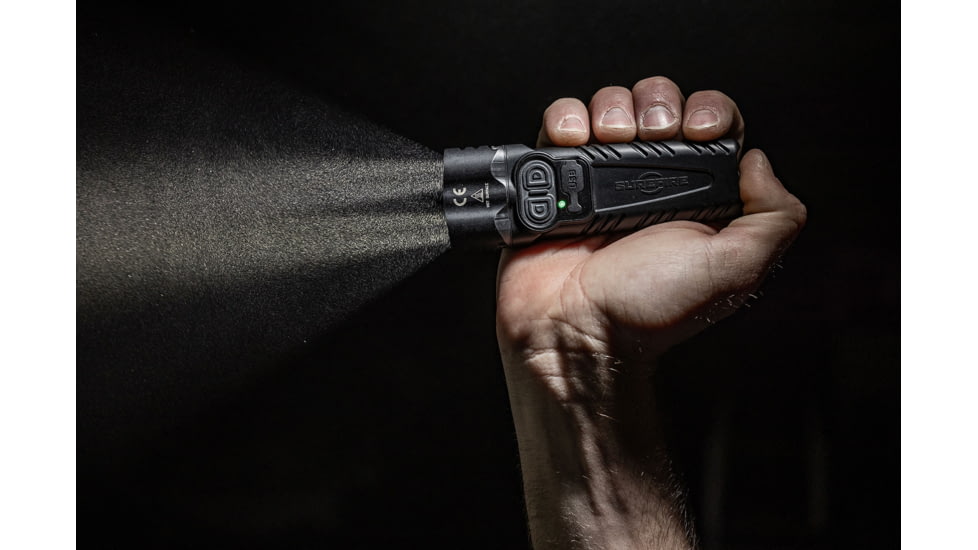 SureFire PLR-C Stiletto Pro II Rechargeable Pocket Light, Multi-Output, 1500 Lumens, Dual 14mm High-Candela Reflectors, Black, PLR-C