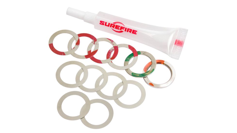 SureFire Replacement Shim Kit, SF3P/SFMB/WARCOMP-556-1/2-28, .700 OD X .510 ID, Black, Z-71652