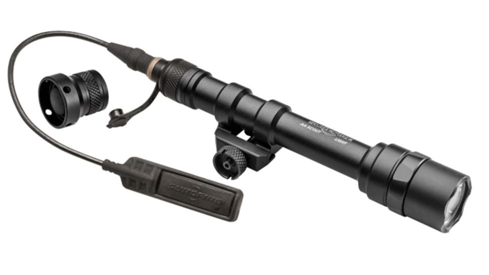 SureFire M600AA Scout Light Rail-Mountable LED Weapon Light, AA, 220 Lumens, Black , M600AA-BK
