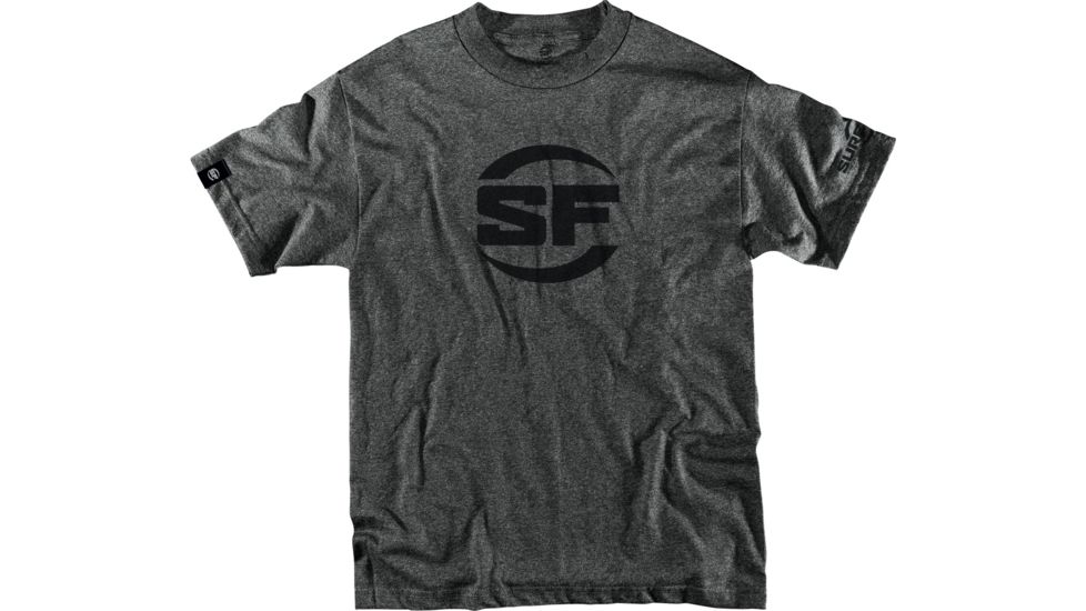 SureFire SF Button Logo T-Shirt - Men's, 60% Cotton/40% Polyester, Gray, 3XL, SST-SFB-DG-3XL