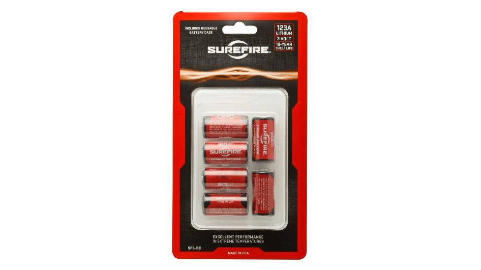 SureFire 123A 3 Volt Lithium Battery Box, 6 Batteries, SF6-BC