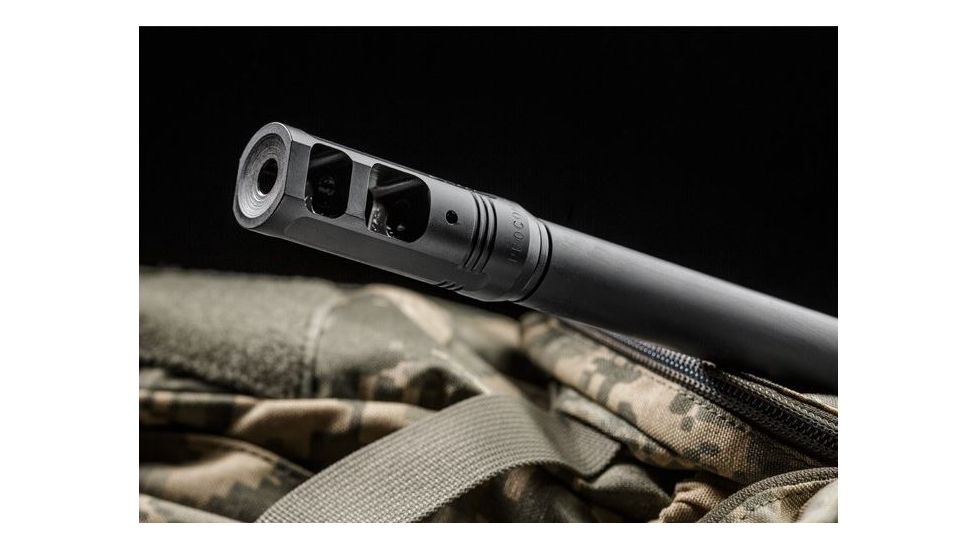 SureFire SFR ProComp Muzzle Brake/Stand-Alone Model Adapter 5.56mm 1/2-28 TPI Black Melonite Finish