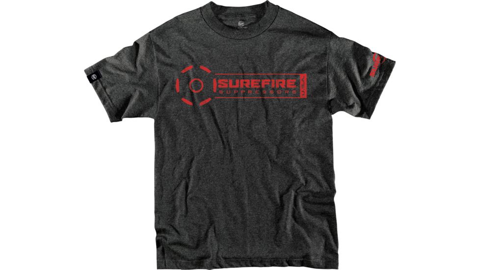 SureFire Suppressor Stamp T-Shirt - Men's, 50/50 Polyester Cotton Blend, Dark Gray, Extra Large, SST-SUP-DG-XL