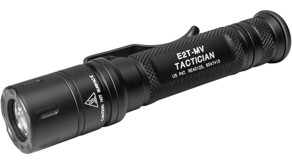 SureFire Tactician LED Flashlight, CR123A, White, 800 Lumens, Black, E2T-MV