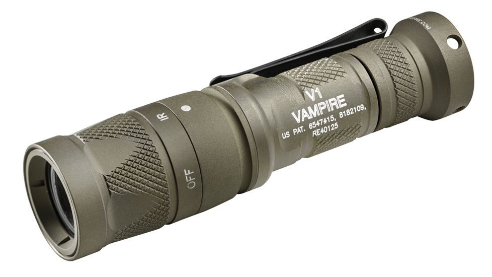 SureFire V1 Vampire Dual Output LED Flashlight, Tan, V1-B-BK-TAN