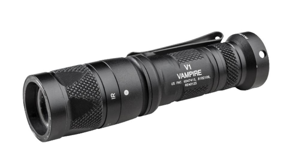 SureFire Vampire Dual Output LED Flashlight, 250 Lumens, Black, NSN 6230-01-662-9886, V1-B-BK