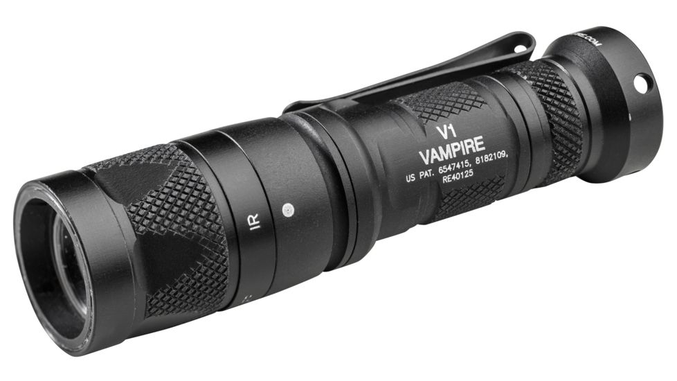 SureFire Vampire, 3 Volt, Dual Output Red 633Nm, Or Ir 850Nm, Alum Type Iii Ano, Clickie Switch, Black, V1-C-BK