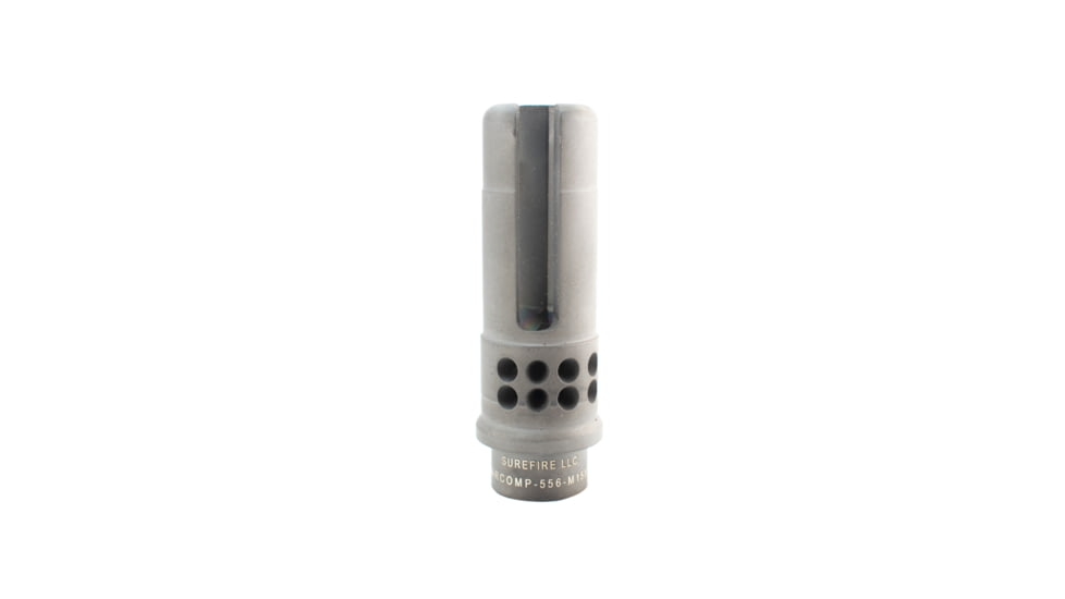 SureFire WARCOMP Flash Hider w/Suppressor Adapter, Ported 3-Prong, HK G36, 5.56, M15x1, Black, WARCOMP-556-M15X1
