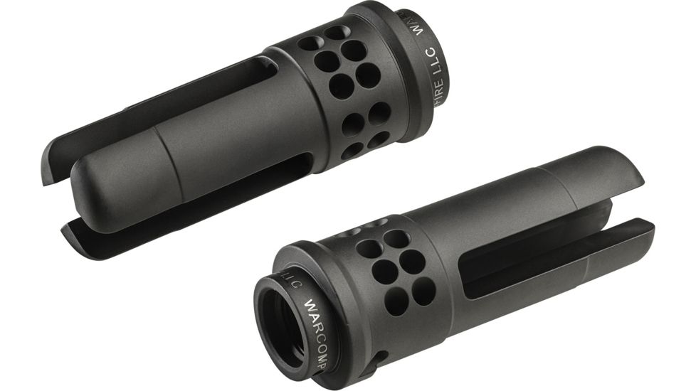 SureFire WARCOMP Flash Hider w/Suppressor Adapter, Ported 3-Prong, HK G36, 5.56, M15x1, Black WARCOMP-556-M15X1