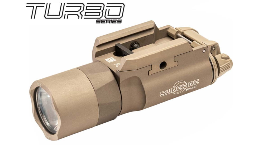 SureFire X300 Turbo Series High-Candela LED Thumb Screw Rail Mount Handgun Weapon Light, Tan, X300T-B-TN