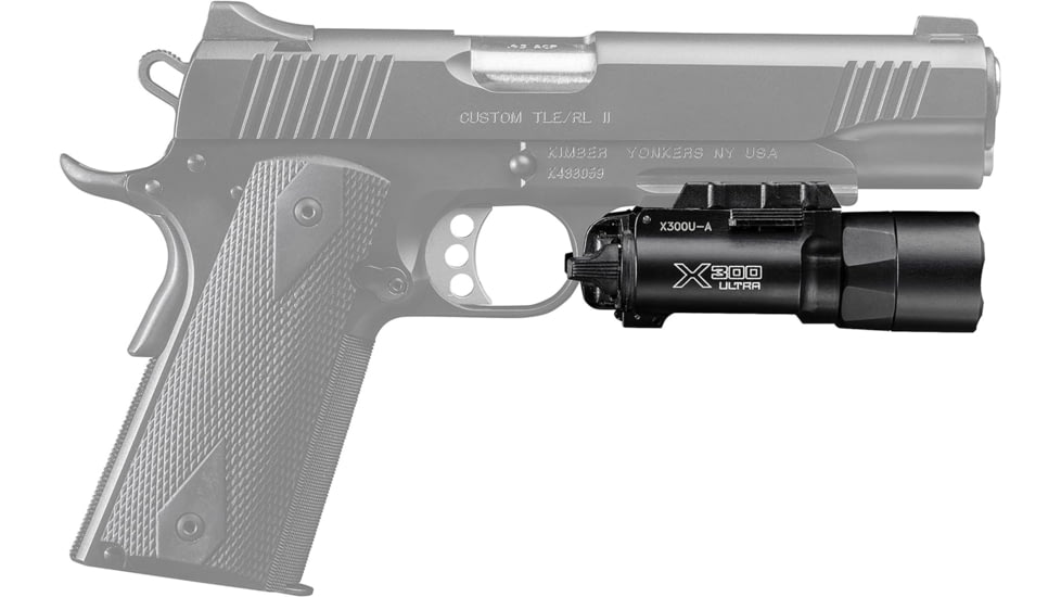 SureFire X300 Ultra LED WeaponLight, 600 Lumens, 1.25 hours Battery Life, for Hand/Long Gun, Black, Stainless, X300U-B-600