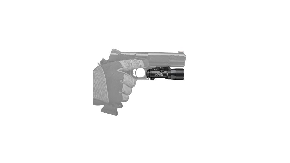 SureFire X300-B Ultra Weapon Light with T-Slot Mounting Rail, CR123A, White, 1000 Lumens, Black, X300U-B
